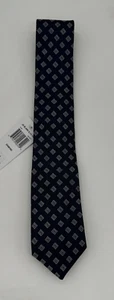 NEW The Mens Store Bloomingdale's Diamond Pattern Tie Navy Blue O/S NWT - Picture 1 of 4