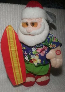 Surfin Santa Plush Christmas Singing Dancing Tropical Doll 15" Tall Coynes Co - Picture 1 of 7