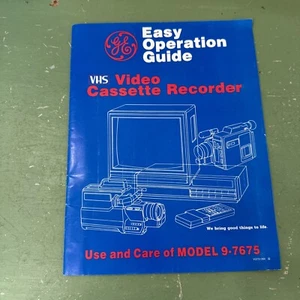 General Electric 4 Head VCR GE Video Cassette Recorder 9-7675 Manual Only - Picture 1 of 4