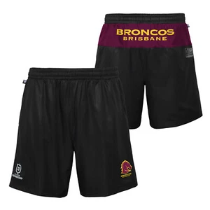 Brisbane Broncos NRL 2023 Outerstuff Performance Shorts Size S-2XL! - Picture 1 of 6