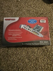 3D Sound, Comp Usa, 4 Channel Sound Card PCI 32bit Microsoft Computer Parts NIB - Picture 1 of 3