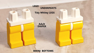 LEGO Diaper Cover Adult Legs X2 WHITE Tidy Whitey Underpants Potty Train Bikini