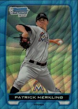 2012 Bowman Chrome Draft Draft Picks Blue Wave Refractors Patrick Merkling