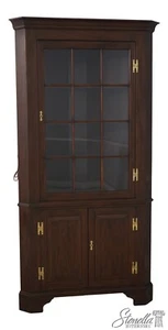 68199: HENKEL HARRIS Mahogany 12 Pane Corner China Cabinet - Picture 1 of 16