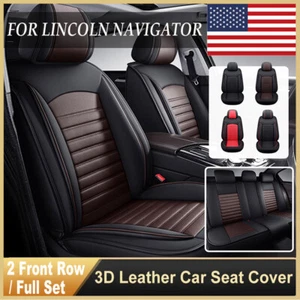 2024 3D PU Leather Car Seat Covers For Lincoln Navigator Full Set/Front Cushions - Picture 1 of 22