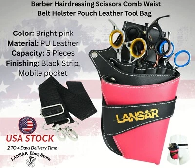 Peluquería Peluquería Tijeras Peine Cintura Cinturón Funda Bolsa Cuero Bolsa de Herramientas Foto 1 de 4