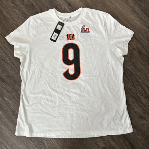 NEW Nike Cincinnati Bengals Joe Burrow Super Bowl LVI Tee Shirt - XXL/2XL - NWT Cover