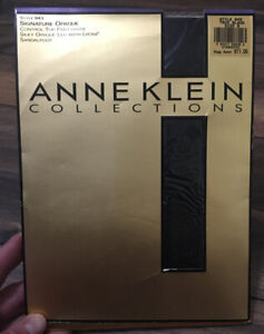 Anne Klein Collections Signature Opaque Control Top Pantyhose Size B True Black 