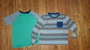 Boy's Lot of 2 T-Shirts Size Medium (8) Short & Long Sleeve  