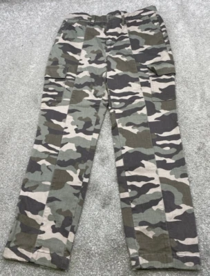 j. Pantalones cargo Crew camuflados para mujer 29 vintage pierna recta elásticos antidesgarro 5740 Foto 1 de 4