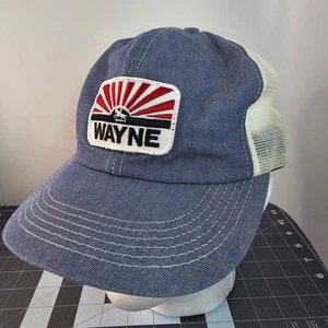 K Products Mens Blue Wayne Patch Adjustable Trucker Hat Cap One Size - Picture 1 of 9