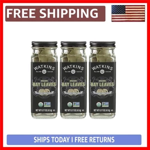 Sustainable Gourmet Organic Bay Leaves in Stylish Glass Jars - 0.17oz, Set of 3 - Picture 1 of 6