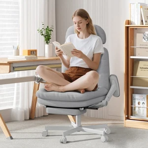 Executive Office Chair with Footrest Swivel Cross Legged Computer Desk Chair - Picture 1 of 9