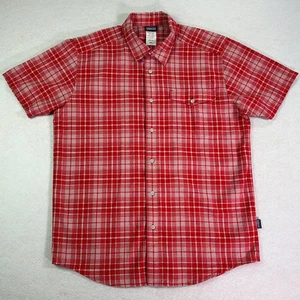 Patagonia Men's Shirt Large Red Plaid Short Sleeve Button Up Casual Outdoors - Picture 1 of 10