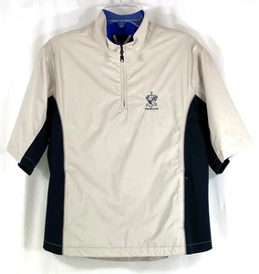 Dryjoys FootJoy Women M Sand Black 1/4 Zip Short Sleeve Golf Jacket Shirt NWT - Picture 1 of 14