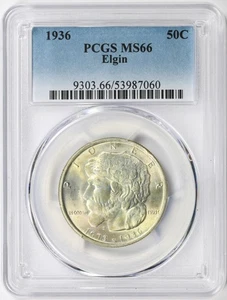 1936 Elgin 50c Commemorative Half Dollar PCGS MS66 - Picture 1 of 4