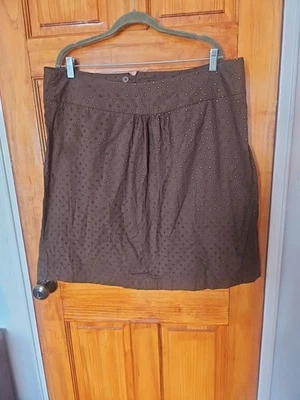 Falda Isaac Mizrahi Algodón Encaje Forrada Cremallera Marrón Talla 18 Nueva Sin Etiquetas  Foto 1 de 4