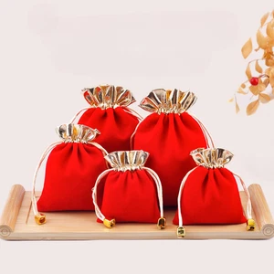 Bolso de lujo de terciopelo para fiestas rojo y dorado - boda, joyas, bolsa de dulces Reino Unido - Imagen 1 de 7