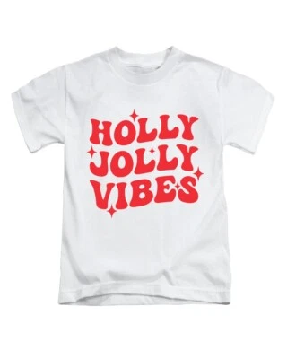 Holly Jolly Vibes Adults Christmas T-Shirt Funny Xmas Tee Top New - Image 1 of 3