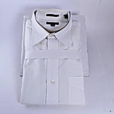 Camisa social Oxford Club Room masculina grande pinpoint branca 16 cingapura - Imagem 1 de 3