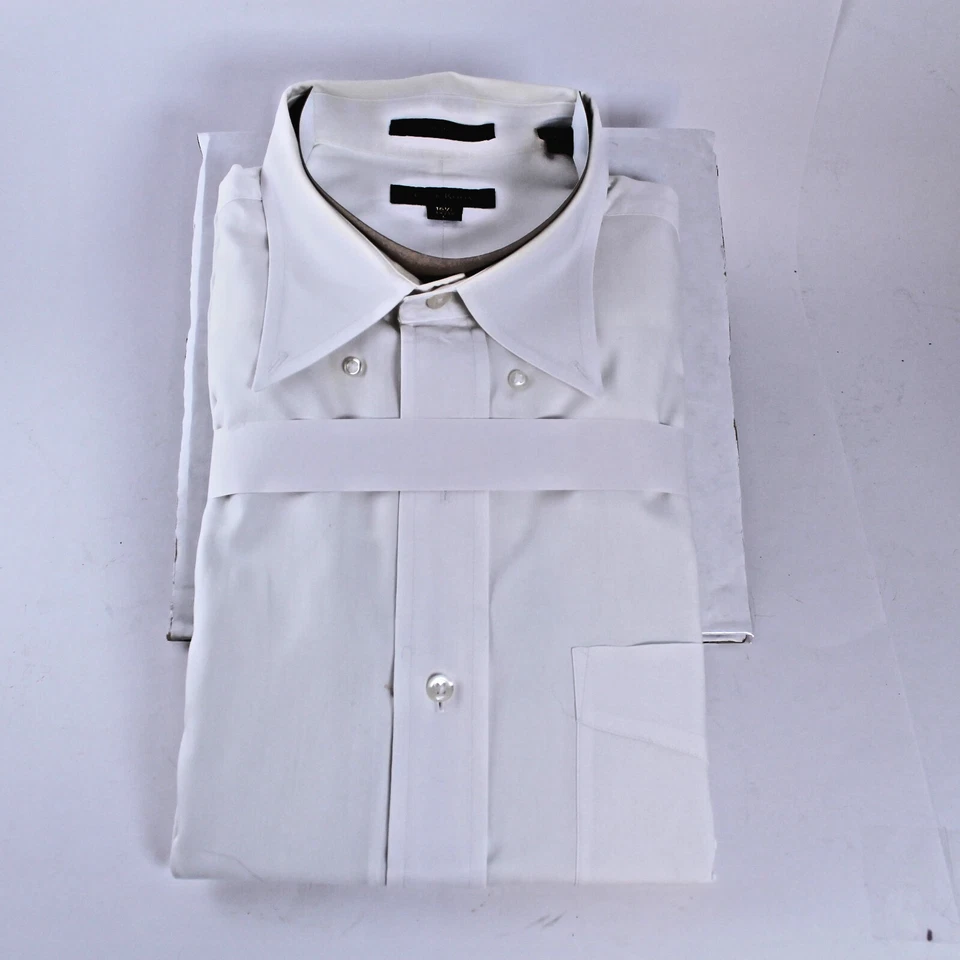 Camisa social Oxford Club Room masculina grande pinpoint branca 16 cingapura - Imagem 1 de 3