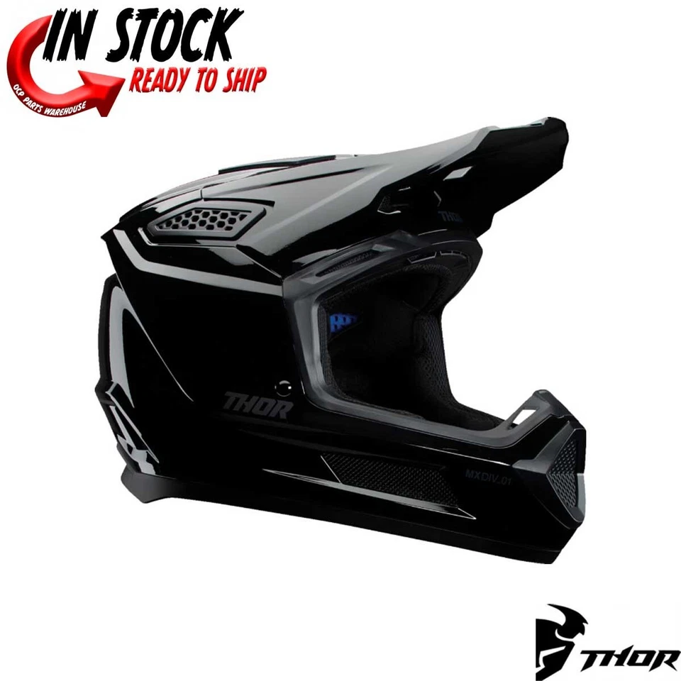 全新! 2025 THOR MX FLEET BLACKOUT HELMET MOTOCROSS Offroad - 选择尺寸 — 第 1/4 张图片
