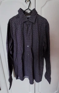 Camicia Ted Baker viola stampa foglia manica lunga 100% cotone matrimonio taglia 5 - Foto 1 di 10