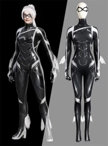 Marvel's Spider-Man 2 Felicia Black Cat Cosplay Jumpsuit Suit Halloween Tights - Picture 1 of 17