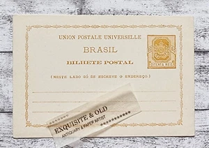 Bilhete Postal Brasil Brasilien 80 Reis Briefmarke orange Ganzsache Postkarte - Picture 1 of 2