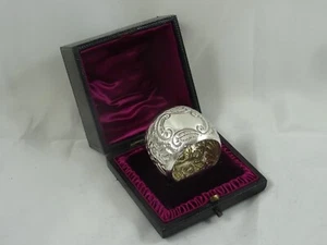 BOXED sterling silver VICTORIAN NAPKIN RING, 1900, 27gm - Picture 1 of 5