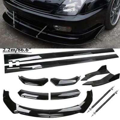 For Honda Prelude Si Front Bumper Spoiler Kit / Side Skirt / Rear Lip Glossy BLK Foto 1 de 4