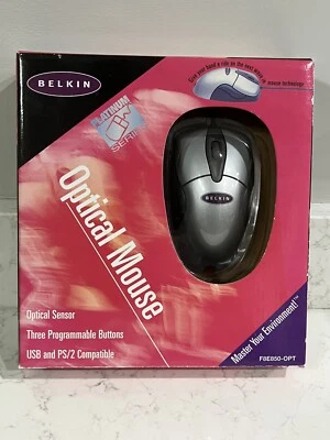  Belkin 5-Button Optical Mouse w/Scroll Wheel - USB/PS2 (F8E850-OPT) New in Box - Image 1 of 4