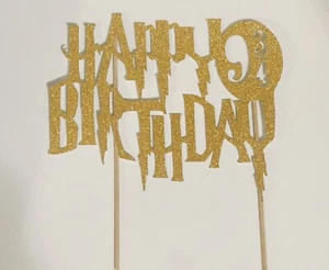 1 adorno de pastel 6x6 feliz cumpleaños Harry Potter fiesta de cumpleaños disfraz brillante - Imagen 1 de 3
