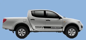Mitsubishi L200 BÁRBARO par de rayas laterales/gráficos/pegatinas calcomanías 4x4 - Imagen 1 de 2