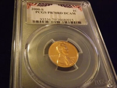 2000-S  Penny   Flag Label      PCGS PR 70RD DCAM        - Image 1 of 2