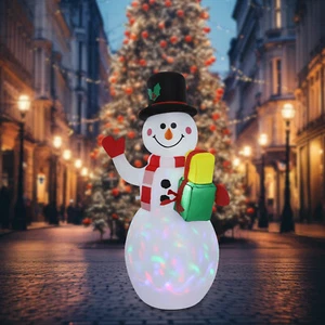 1.5m Christmas Inflatable Snowman Family w/LED Light Blowup Lawn Yard Decoration - Picture 1 of 14
