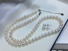 gorgeous set of 5-6mm south sea white pearl necklace&earring  925s(mr)