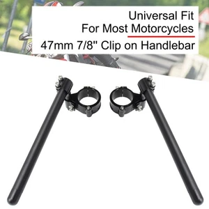 47mm 7/8'' Clip On Handlebar For Sportbikes Streetfighters Motorcycle Fork Tube - Picture 1 of 19