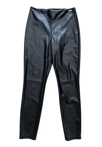 Fabletics Womens Black Vegan Faux Leather Pull On Legging Pants Size Large - Picture 1 of 6