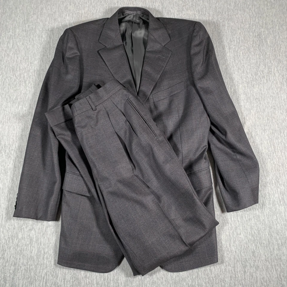 Костюм Ermenegildo Zegna мужской 44L серый дорожное шерстяное окно сделано в Италии - Изображение 1 из 4