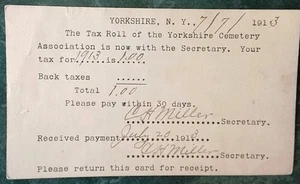 1913 Yorkshire Cemetery Association Quittung Yorkshire N.y - Bild 1 von 2