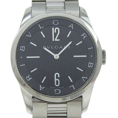 BVLGARI Solo tempo Watches ST37S blackDial Stainless Steel Quartz Analog d... - Image 1 of 4