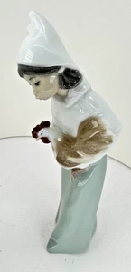Lladro 4677 Niña con Gallo Porcelana Figura España Pastorcita Gallo Belén - Imagen 1 de 8