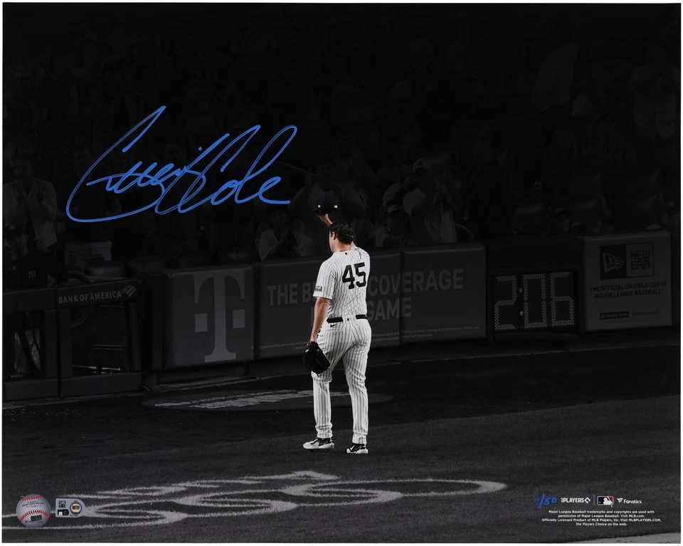 Gerrit Cole Yankees Signed 16x20 Tip Cap Spotlight Photo in Blue-2-49 of a LE 50 Foto 1 de 1