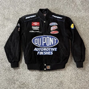 Vintage NASCAR Racing Jacket Black Jeff Gordon Jeff Hamilton Dupont K - Photo 1/7