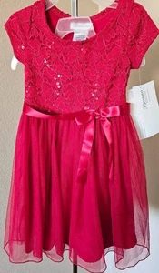 Bonnie Jean red dress, girl size 5 - Picture 1 of 2
