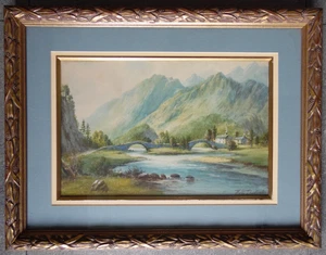 Lake District, Grange Bridge in Borrowdale. Milton Drinkwater Original Antique - Picture 1 of 6