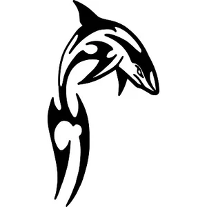 Tribal Shark Style B Vinyl Sticker Decal Fish Hawaii Surf -Choose Size & Color - Picture 1 of 2