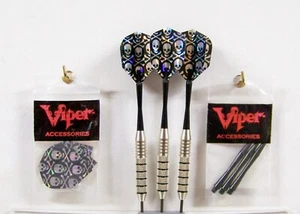 Juego de dardos con punta de acero de 25 gramos Viper Silver Thunder con 6 vuelos de calavera - Imagen 1 de 5