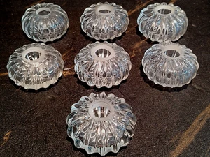 (7 PCS) MURANO GLASS THREADING, CLEAR, Ø 65mm, HOLE 18mm - Picture 1 of 11